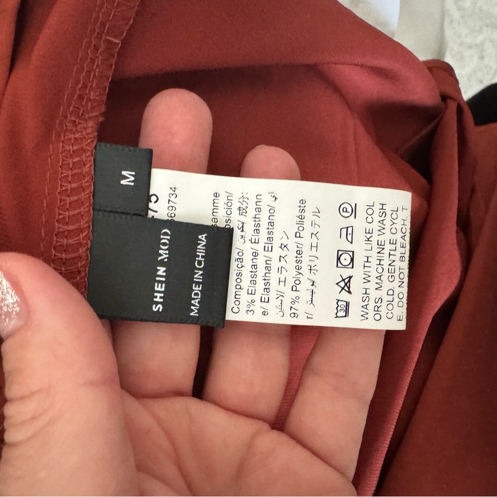 Rust colored satin dress